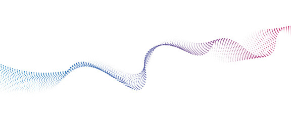 Fototapeta premium Flowing Dot Wave halftone gradient pattern on transparent background 