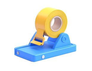 3D Render Yellow Tape Dispenser