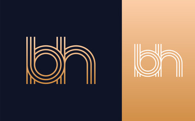 Modern elegant bh letter logo design vector	