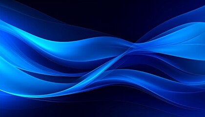 Abstract blue waves flowing on dark background