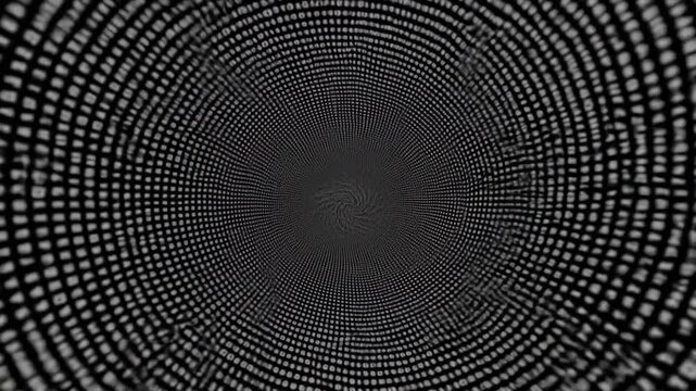 Abstract grayscale tunnel of repeating binary code