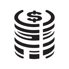 minimalist coin icon with white background