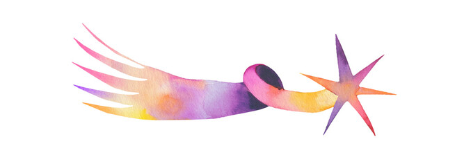 Watercolor star illustration on white background