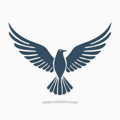 Obraz premium A stylized illustration of a dove with outstretched wings, ready to fly.