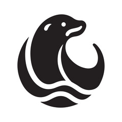 minimalist seal logo with white background