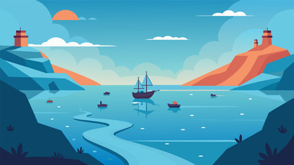 A calm bay with ships in the distance symbolizing the patients determination and resilience in navigating their recovery despite challenges..