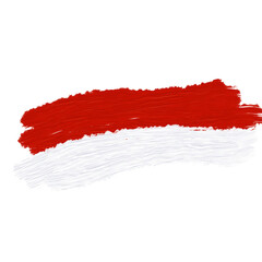 indonesia flag painted on white background