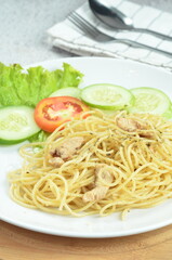 Spaghetti Aglio e Olio, one of the restaurant menus in Jakarta