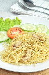 Spaghetti Aglio e Olio, one of the restaurant menus in Jakarta