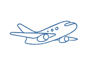 Fototapeta premium Simple Airplane Outline Drawing