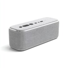 Gray rectangular speaker, textured fabric