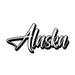 Alaska hand made script font. Vector Alaska text typography design for tshirt hoodie baseball cap jacket and other uses vector