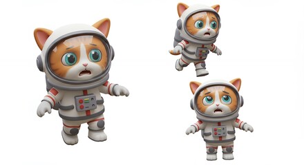 Cartoon cats in space suits