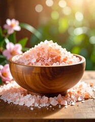 Bowl of pink Himalayan salt