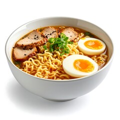 Bowl of ramen noodles with pork and egg