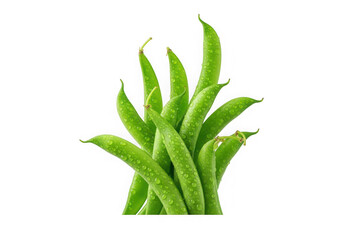 Fresh green beans bunch isolated on transparent background