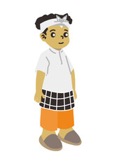 Illustration vector graphic of a young man prays