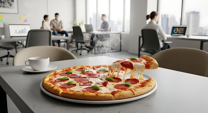 Pizza break at the office: a delicious and tempting distraction during work hours