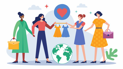 Fototapeta premium A fashion company partners with a nonprofit organization to donate a portion of their profits towards helping garment workers in developing countries..