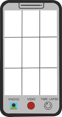 a screen Handphone Take Video with Grid