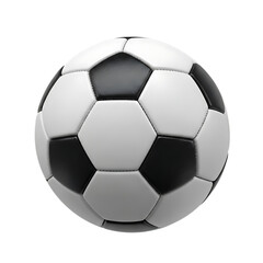 Fototapeta premium 3d illustration of classic black and white soccer ball isolated on transparent background, representing the sport of football and athletic competition