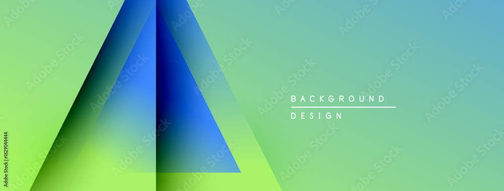 Poster abstract geometric design. gradient colors blend, creating dynamic visual effect. minimalist style, 