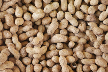 Peanuts arranged in a natural setting at a market