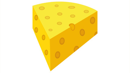 Cheese Wedge Vector Illustration transparent background