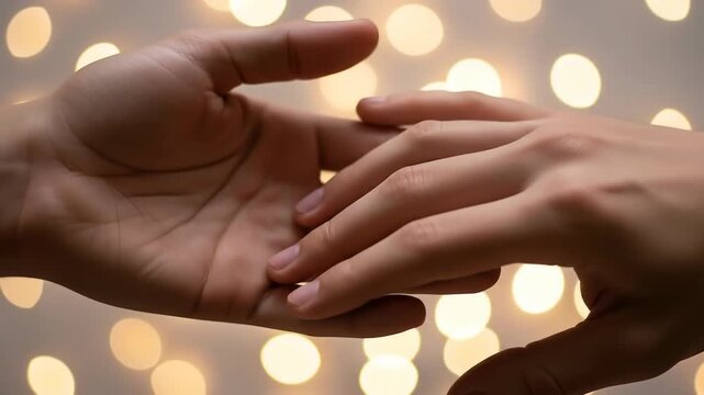 national girlfriend day two hands touching gently separating slowly