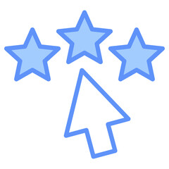 Rating Outline Blue Color Icon