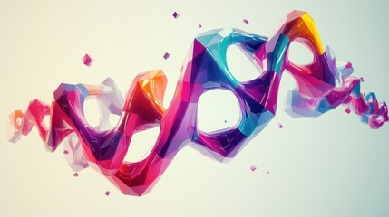 Abstract colorful polygonal twisted forms.