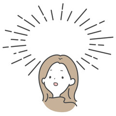 心の声を発する女性のベクターイラスト素材