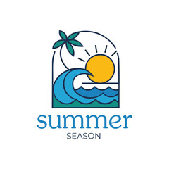 Summer Beach Logo royalty-free images