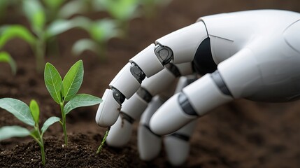Robotic assistance for elderly gardening, planting seeds, watering plants, enabling outdoor activity, assistive technology.