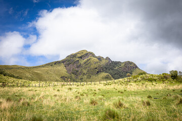 Pichincha Province, Quito, Ecuador - July 5, 2025: The Pasochoa volcano is located in the Pasochoa...