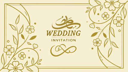 Elegant floral wedding invitation card design template for celebration and special occasion event decor