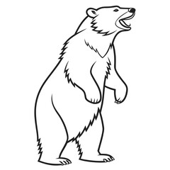 Obraz premium Simple Silhouette of a Bear Standing on Its Hind Legs.