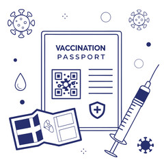 Vaccination certificate or passport concept vector generated by ai