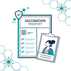 Vaccination certificate or passport concept vector generated by ai