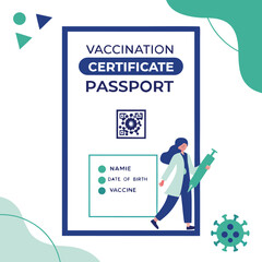 Vaccination certificate or passport concept vector generated by ai