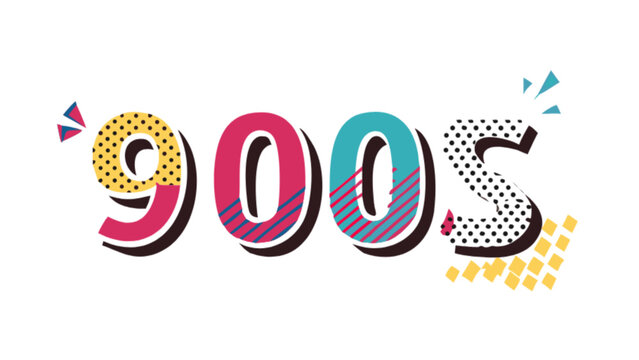 90s themed party decorations and retro style design elements for a nineties nostalgia event theme decor