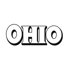 Ohio typography design with map vector. Editable college t-shirt design printable text effect vector