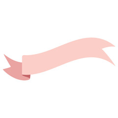2d swooping curved pastel ribbon banner with upward ends. Ideal for feminine branding, classic labels, or romantic decorative compositions.