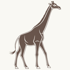 Fototapeta premium Minimalistic Silhouette of a Giraffe Standing Tall.