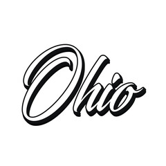 Ohio typography design with map vector. Editable college t-shirt design printable text effect vector