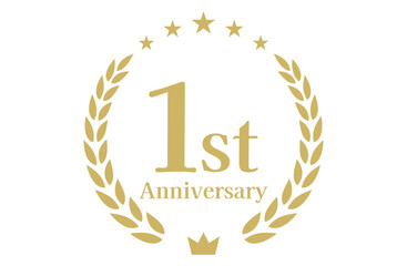 1周年記念、アニバーサリーのロゴベクターイラスト