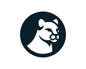Cougar Head Circle Logo Vector

