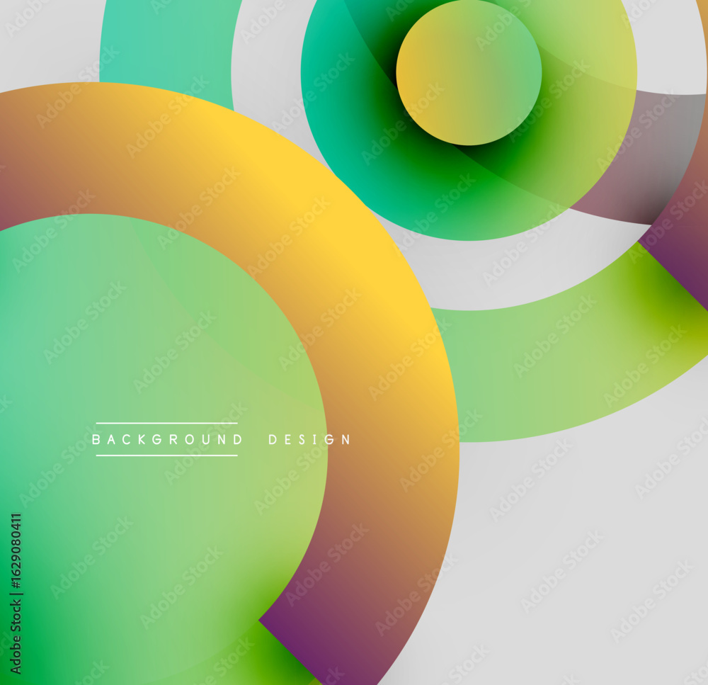 Aufkleber abstract circles overlap, creating vibrant gradients. modern design utilizes color transitions, smoo