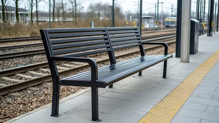 Self-cleaning public benches with automated sanitization, hygienic seating, urban amenities, modern design