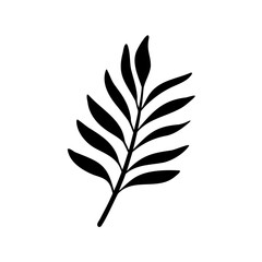 Fototapeta premium Tropical leaves silhouette, Palm leaf icon